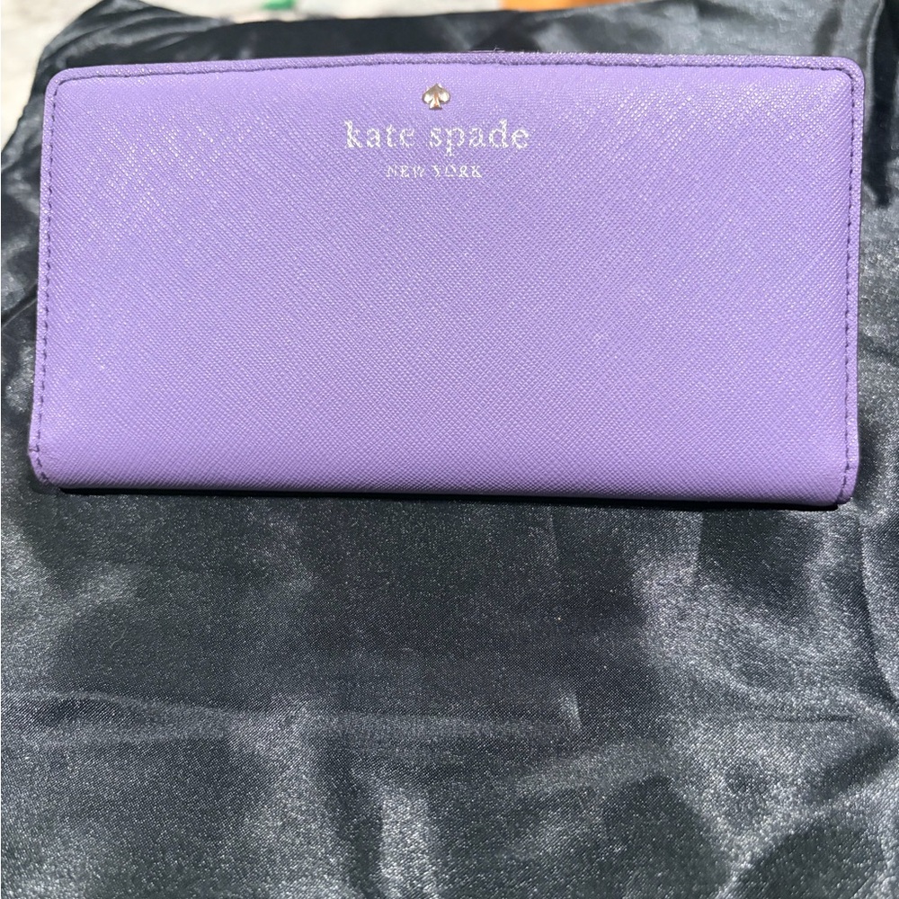 kate spade Lavender Saffiano Zip Continental Wallet